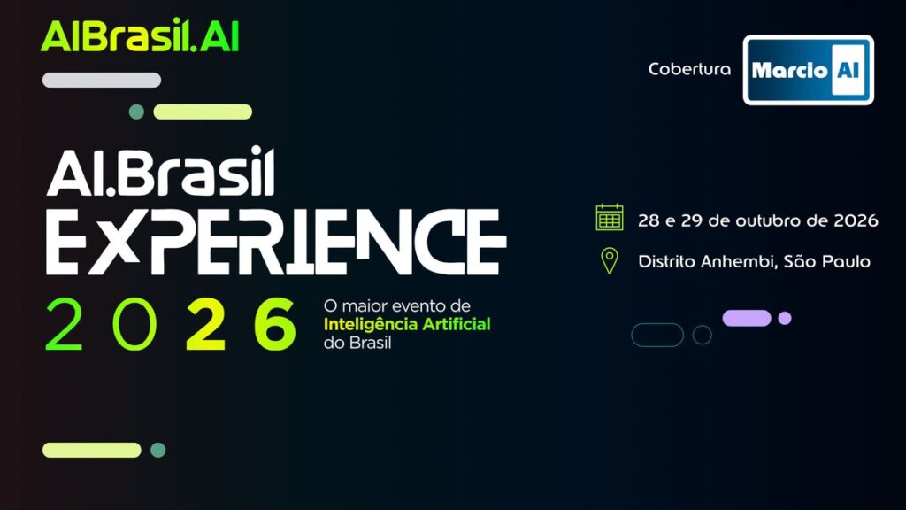 Arte do AI Brasil Experience 2026 com data 28 e 29 de outubro de 2026 e local Distrito Anhembi, Sao Paulo