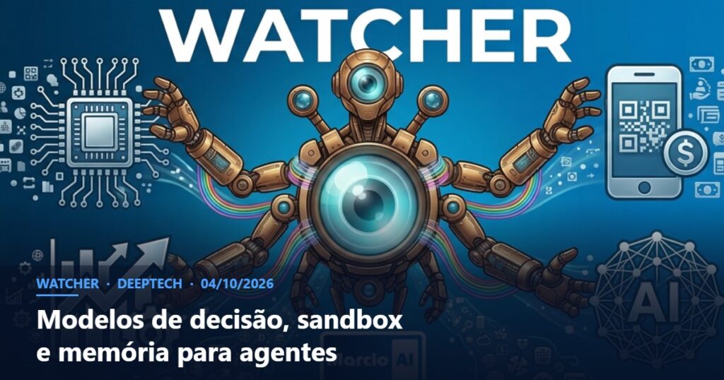 Capa do Watcher com o título Modelos de decisão, sandbox e memória para agentes