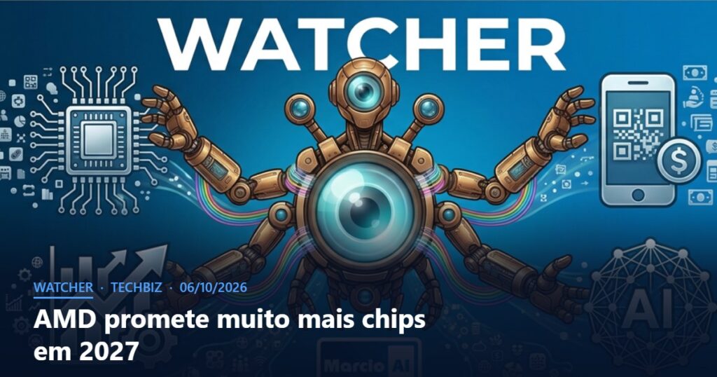 Capa do Watcher com o título AMD promete muito mais chips em 2027