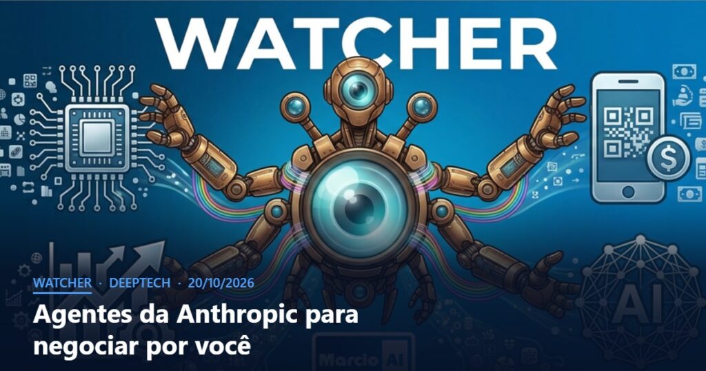 Capa do Watcher com o título Agentes da Anthropic para negociar por você