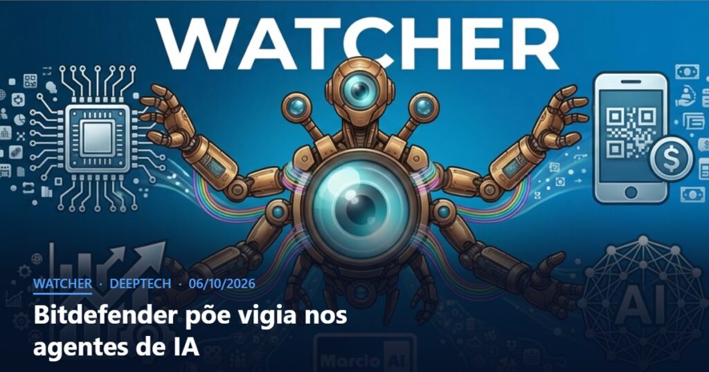 Capa do Watcher com o título Bitdefender põe vigia nos agentes de IA