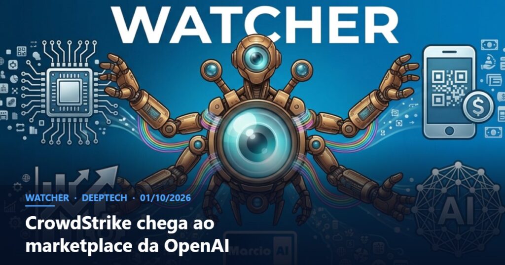 Capa do Watcher com o título CrowdStrike chega ao marketplace da OpenAI