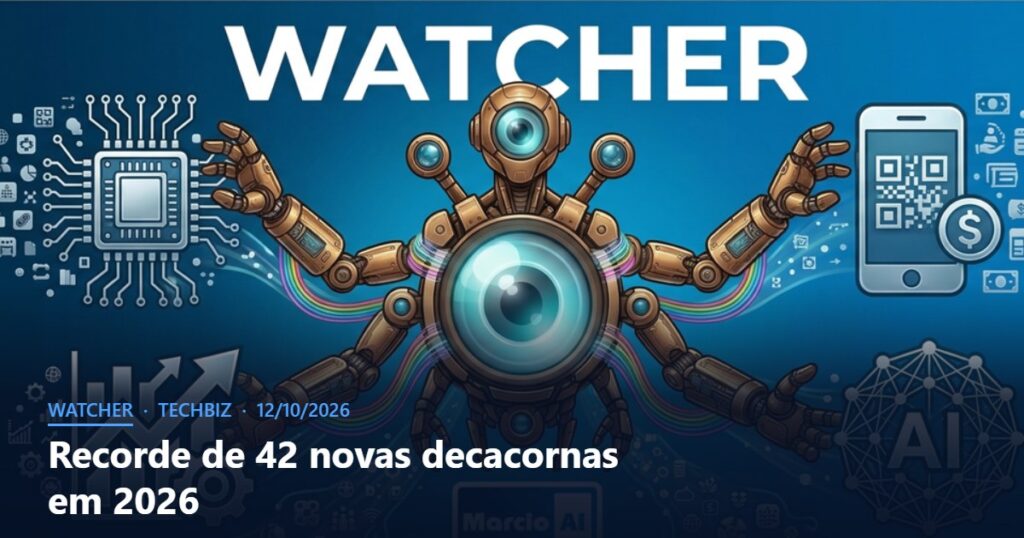 Capa do Watcher com o título Recorde de 42 novas decacornas em 2026