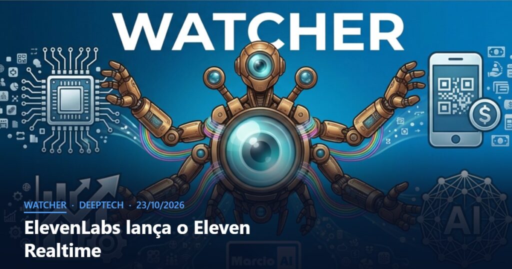 Capa do Watcher com o título ElevenLabs lança o Eleven Realtime