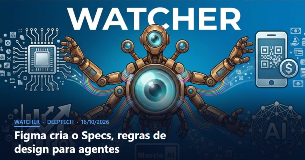 Capa do Watcher com o título Figma cria o Specs, regras de design para agentes