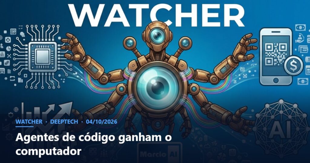 Capa do Watcher com o título Agentes de código ganham o computador