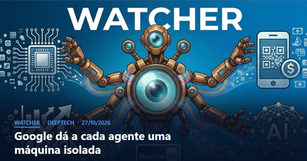Capa do Watcher com o título Google dá a cada agente uma máquina isolada