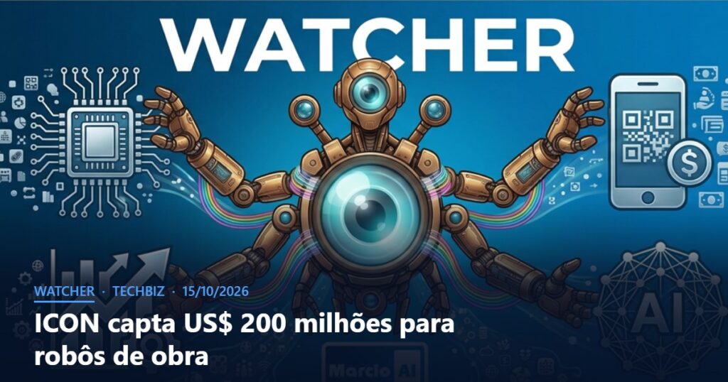 Capa do Watcher com o título ICON capta US$ 200 milhões para robôs de obra