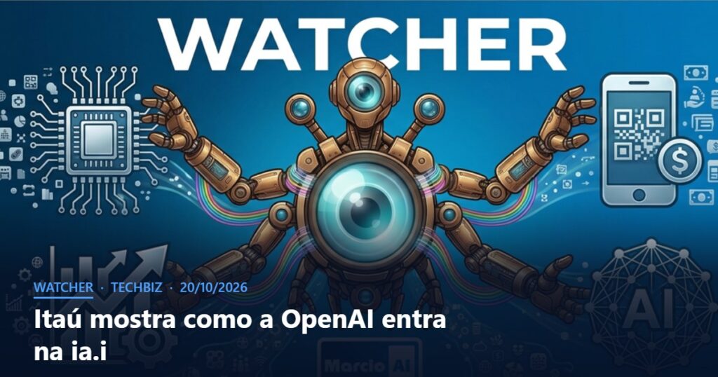 Capa do Watcher com o título Itaú mostra como a OpenAI entra na ia.i