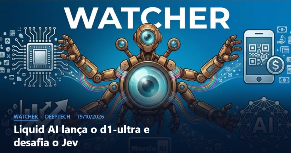 Capa do Watcher com o título Liquid AI lança o d1-ultra e desafia o Jev