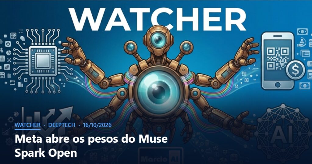 Capa do Watcher com o título Meta abre os pesos do Muse Spark Open