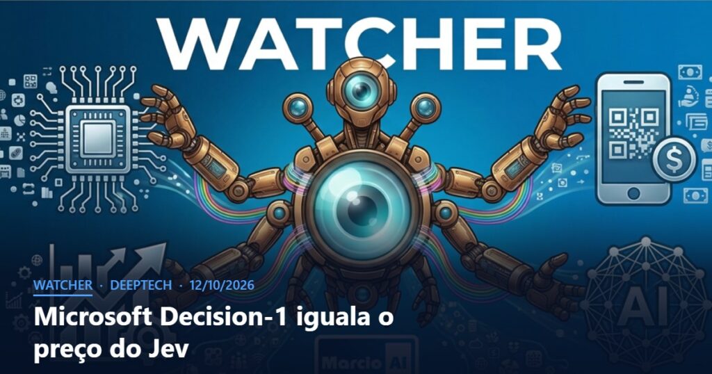 Capa do Watcher com o título Microsoft Decision-1 iguala o preço do Jev