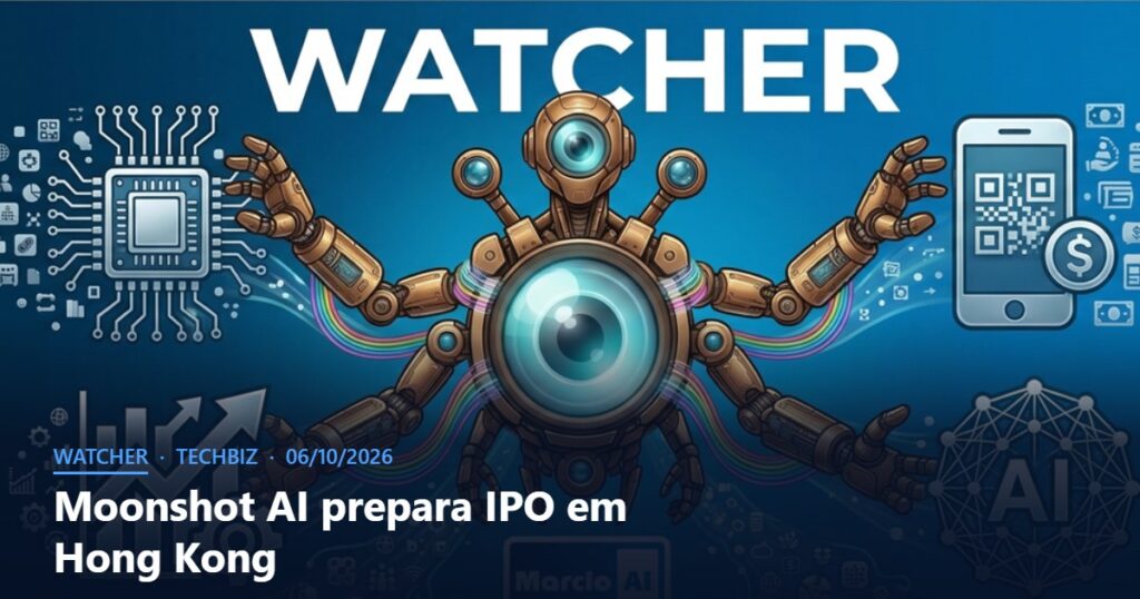 Capa do Watcher com o título Moonshot AI prepara IPO em Hong Kong