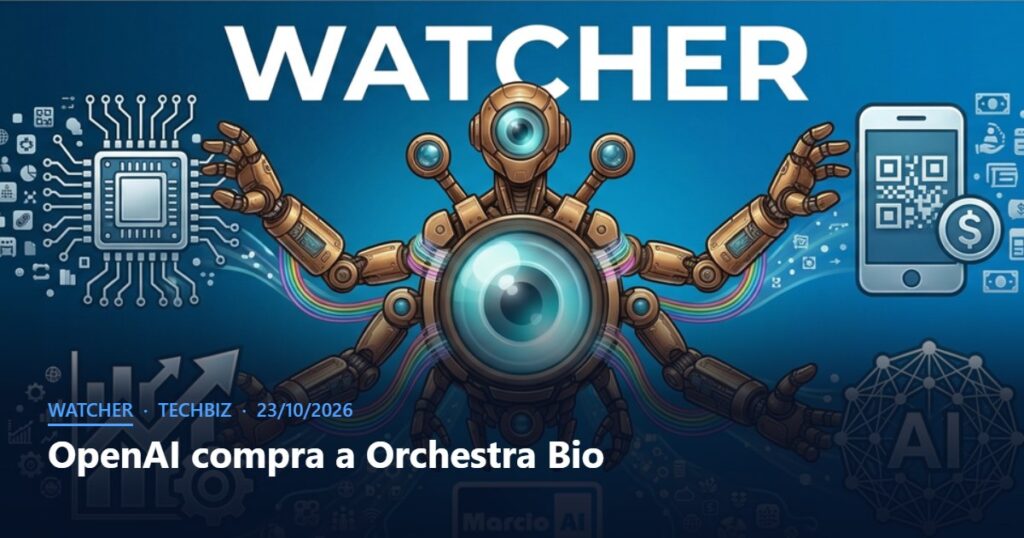 Capa do Watcher com o título OpenAI compra a Orchestra Bio