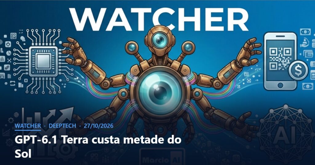 Capa do Watcher com o título GPT-6.1 Terra custa metade do Sol