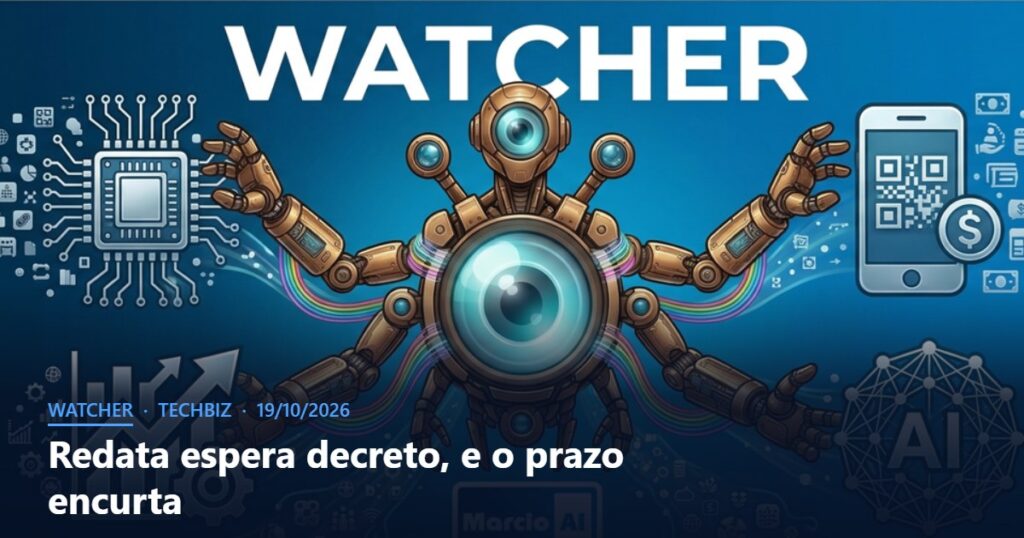 Capa do Watcher com o título Redata espera decreto, e o prazo encurta