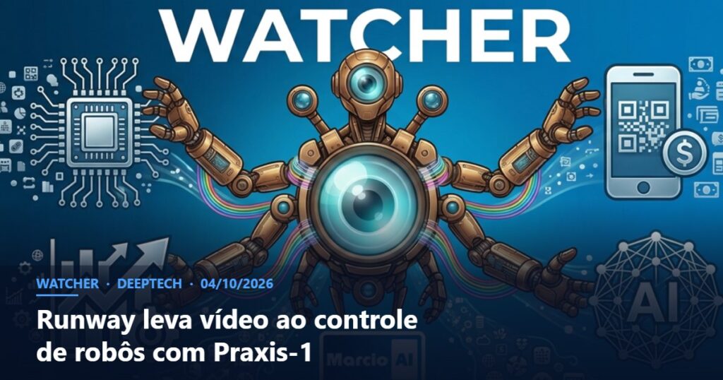Capa do Watcher com o título Runway leva vídeo ao controle de robôs com Praxis-1