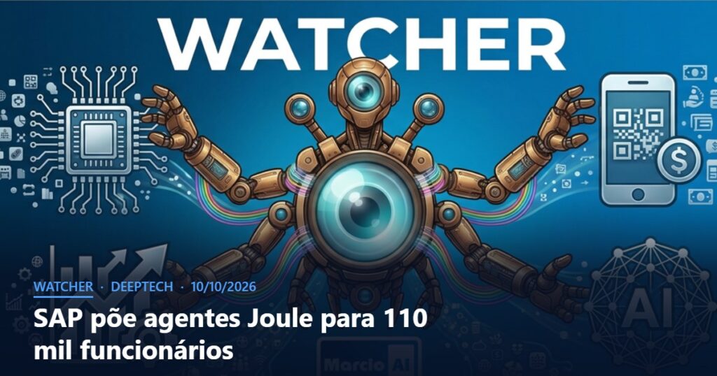 Capa do Watcher com o título SAP põe agentes Joule para 110 mil funcionários