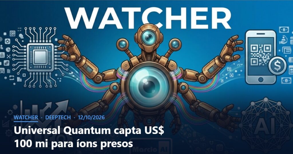 Capa do Watcher com o título Universal Quantum capta US$ 100 mi para íons presos